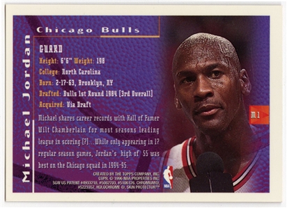 1996 Topps Finest #M1 Michael Jordan Chicago Bulls
