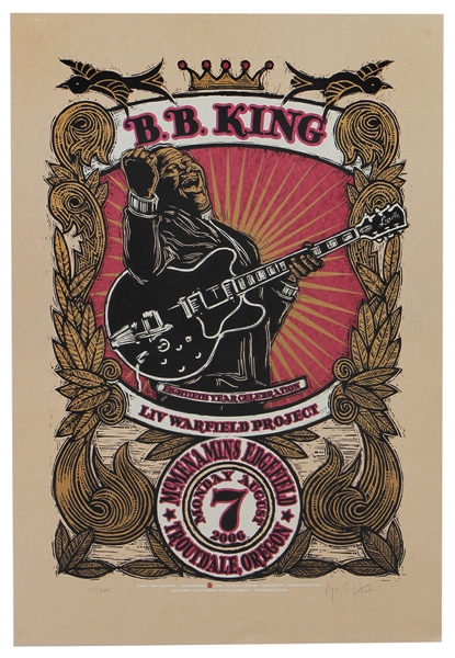 2006 B.B. King 80 Year Celebration Silkscreen Concert Poster Signed by Artist Gary Houston