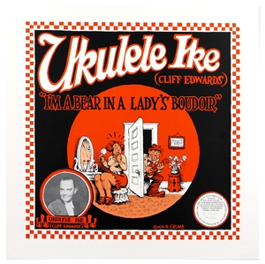 Robert Crumb Signed Record Cover Limited Edition Silkscreen - Ukulele Ike (Cliff Edwards) “Im A Bear In A Ladys Boudoir" “20/200"