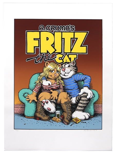 Robert Crumb Signed “Fritz the Cat" Limited Serigraph #130/200