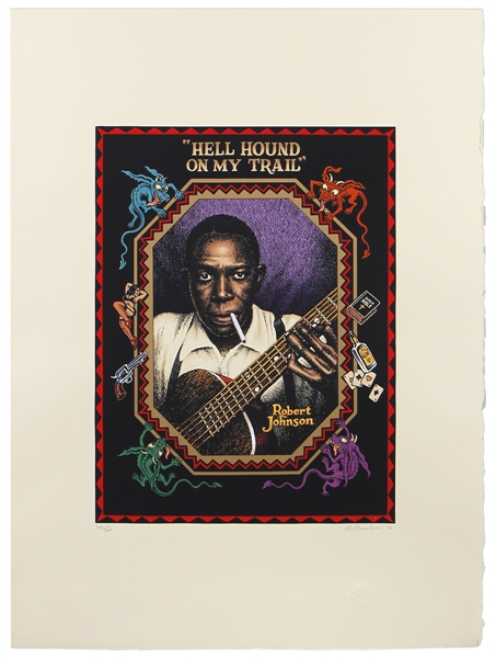 Robert Crumb Signed “Robert Johnson Hellhound On My Trail" Limited Serigraph 163/220 (Wildwood Serigraphs, 1996)