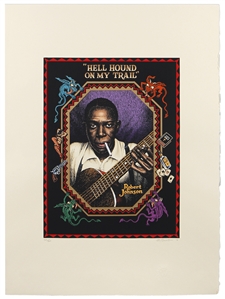 Robert Crumb Signed “Robert Johnson Hellhound On My Trail" Limited Serigraph 163/220 (Wildwood Serigraphs, 1996)