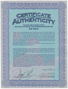 B.B. King Signed “W.D.I.A. Robert Crumb Limited Signed Serigraph #119/245 (Wildwood Serigraphs, 2002)