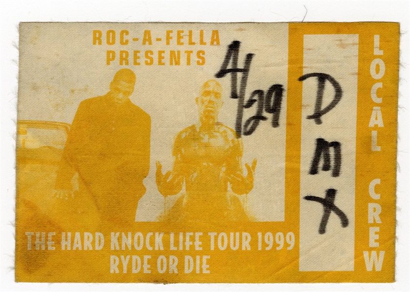 DMXs Personal 4/29/1999 “The Hard Knock Life Tour 1999 Ryde or Die" Concert Backstage Pass