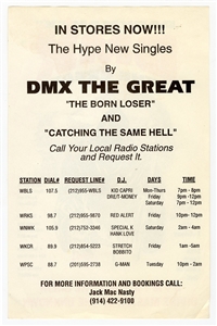 DMX “Dark Man X - DMX The Great Original Flyer Circa 1994