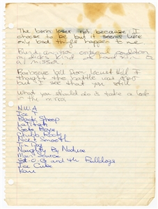 DMX “Born Loser" 1992 Handwritten Lyrics - DMXs First Official Single!