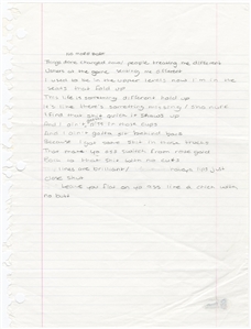 Drake “No More Bert" Handwritten Lyrics (Beckett)