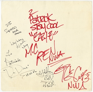 N.W.A. Group Signed “Straight Outta Compton" Album Flat (JSA)