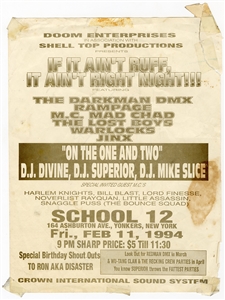 DMX Original 2/11/1994 Concert Flyer