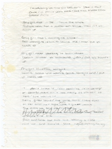 Drake Unreleased “Any Girls" Handwritten Lyrics (Beckett)