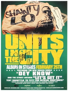 Shawty Lo Signed “Units in the City" Album Promotional Poster