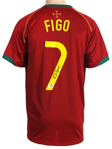 Luis Figo Signed Portugal National Team Jersey (Beckett)