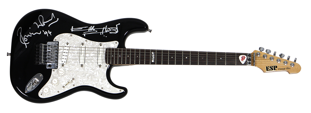 The Rolling Stones Ronnie Wood Owned, Played & Signed Custom Made ESP Vintage Plus Stratocaster Guitar Also Signed by Keith Richards (REAL)