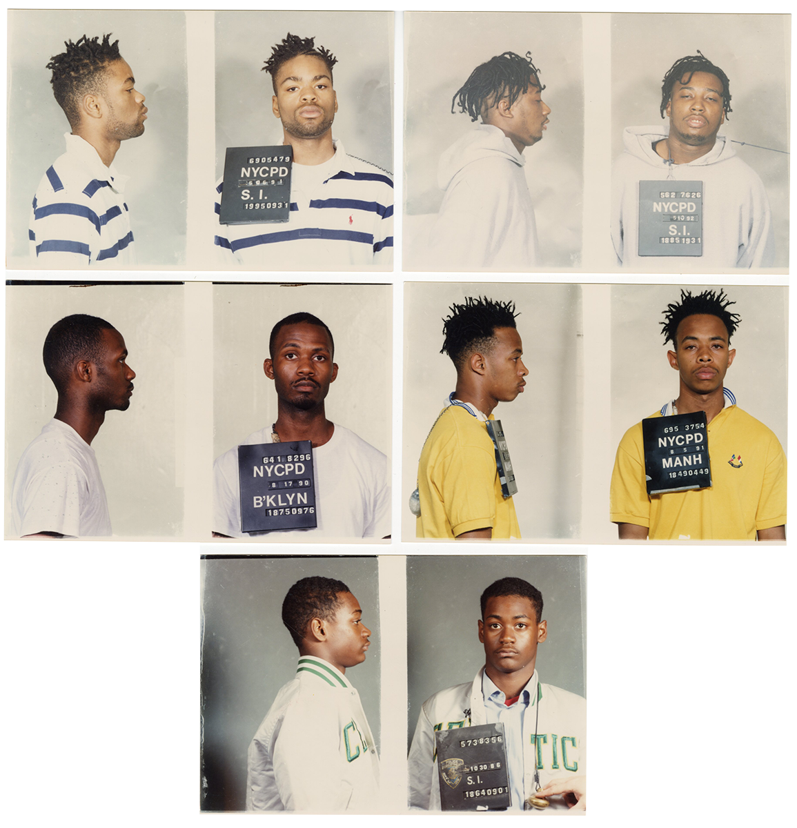 Wu-Tang Clan (5) Set of Original Mugshot Photographs Featuring Ol Dirty Bastard Never Before Seen!