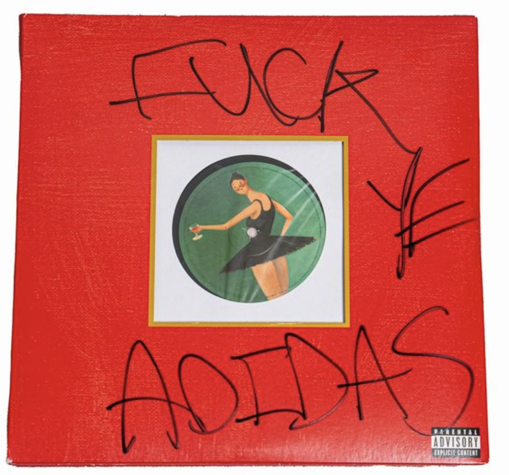 Kanye West Historic Signed “My Beautiful Dark Twisted Fantasy” With Controversial “F**K Adidas” Inscription