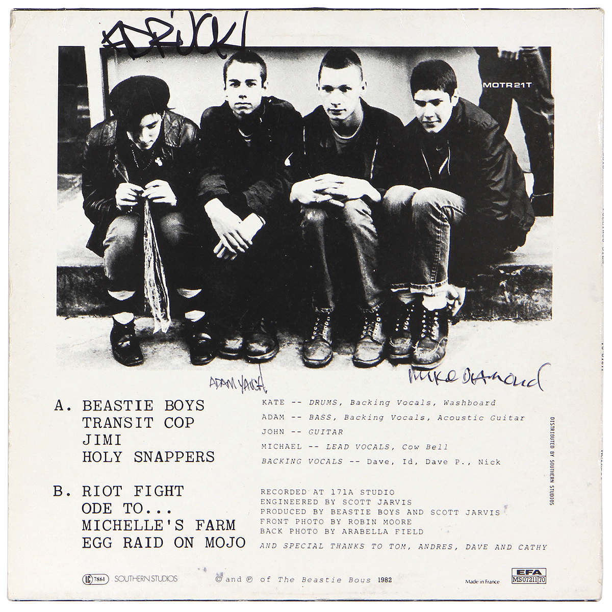 Beastie Boys Vintage Signed Polly Wog Stew 1982 Debut Album (JSA)