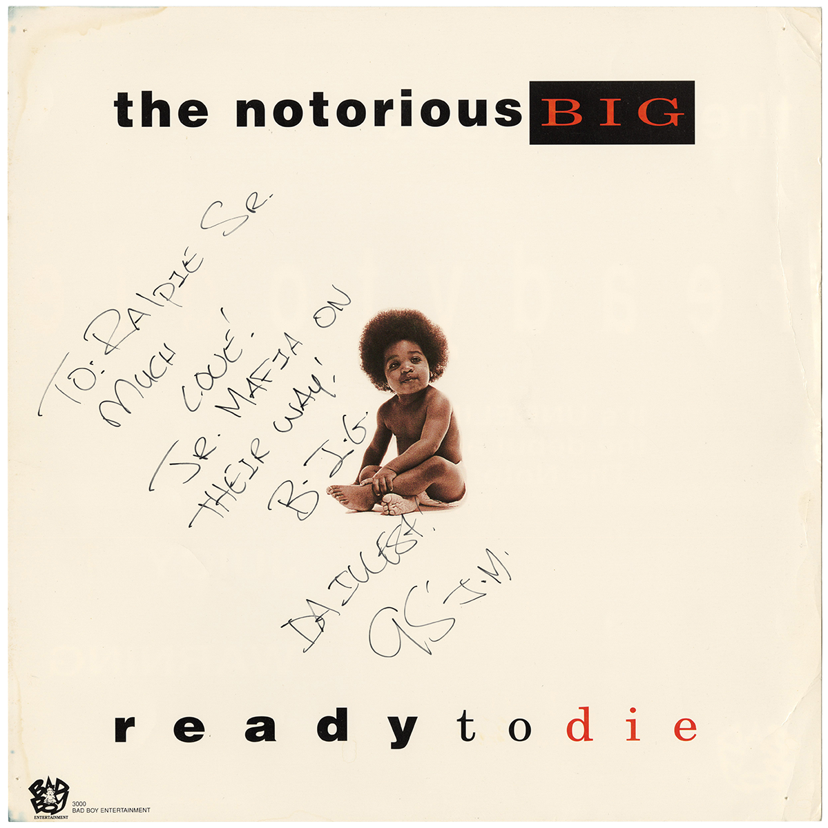 The Notorious B.I.G. Signed Ready to Die Album Flat with Incredible Jr. Mafia Inscription (JSA)